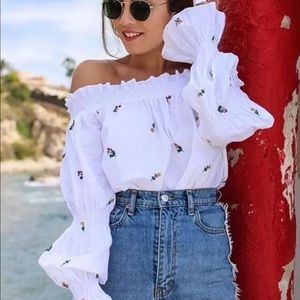 Zara | Floral Embroidered Top